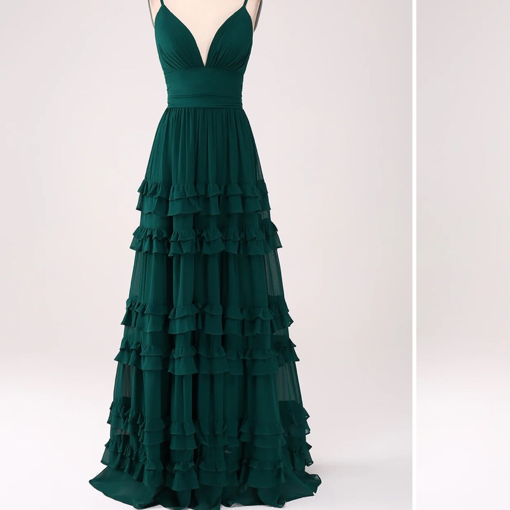 Dark green prom dress